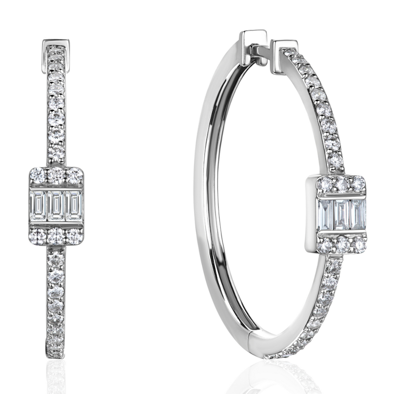 Серьги из белого золота 585 пробы с бриллиантами 01С6216621