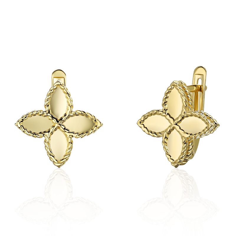 Серьги из желтого золота 585 пробы без вставок 01С0315578
