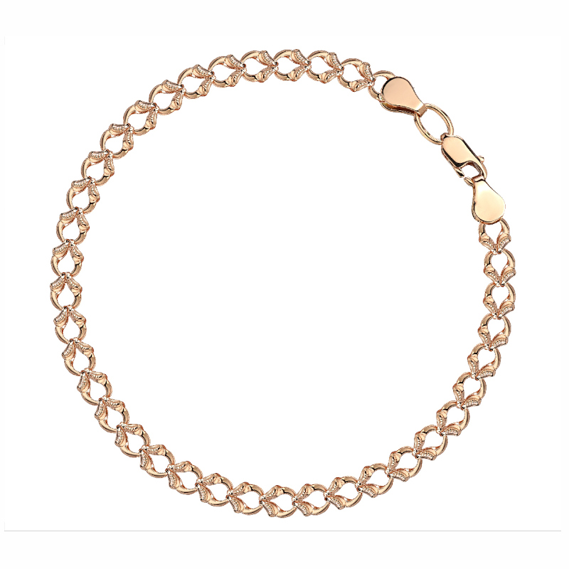 Браслет из красного золота 585 пробы без вставок 01Б013289