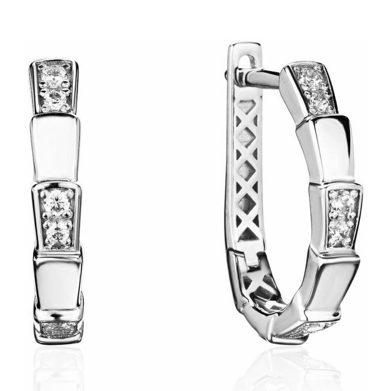 Серьги из платины 585 пробы с фианитами 01С1916289-585