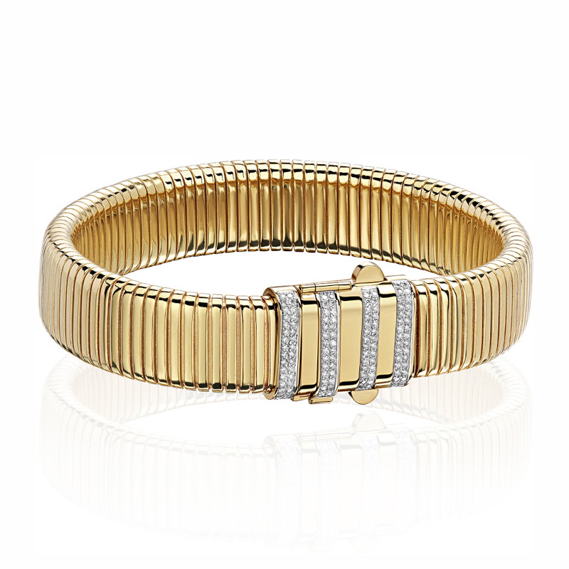 Браслет из желтого золота 585 пробы с бриллиантами 01Б633145