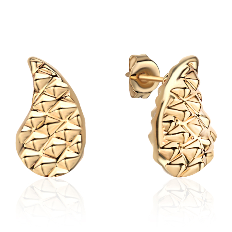 Серьги из желтого золота 585 пробы без вставок 01С0317369