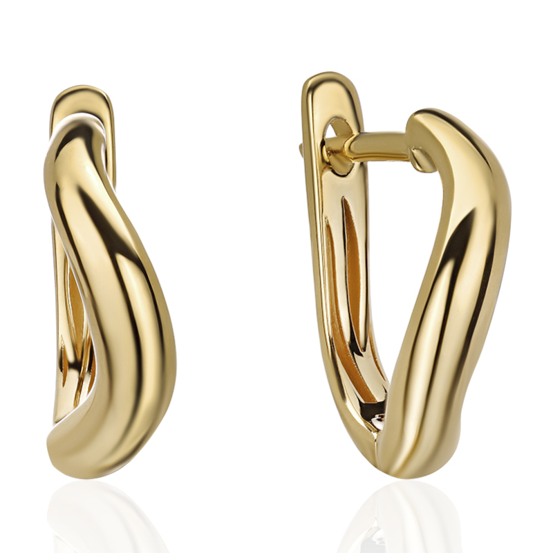 Серьги из желтого золота 585 пробы без вставок 01С0316886