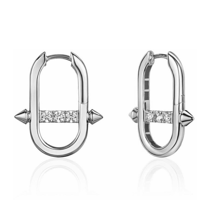Серьги из платины 585 пробы с фианитами 01С1916949-585
