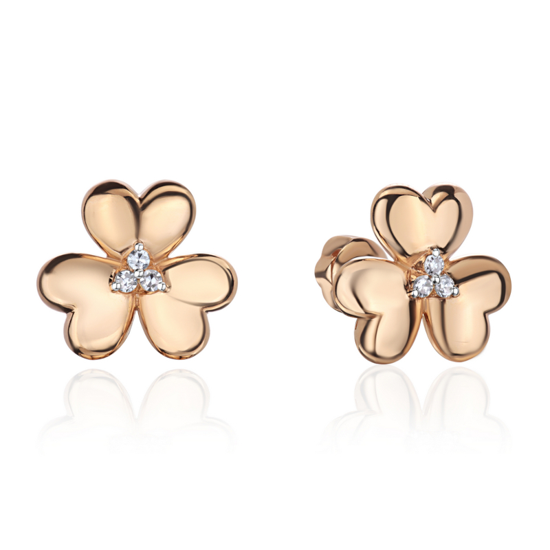 Серьги из красного золота 585 пробы с бриллиантами 01С6117125Р-17