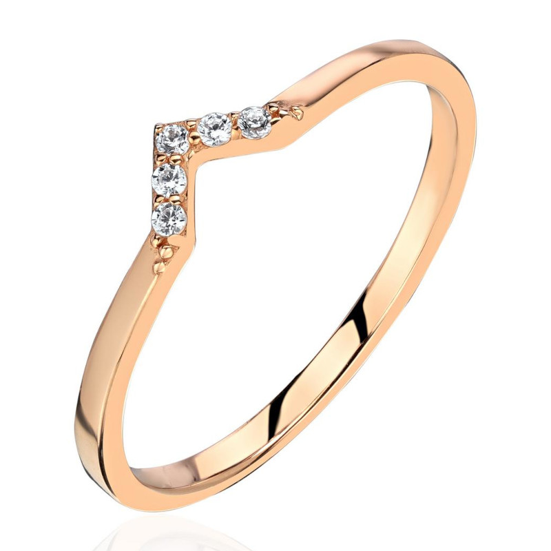 Кольцо из красного золота 375 пробы с фианитами 01К1114835S