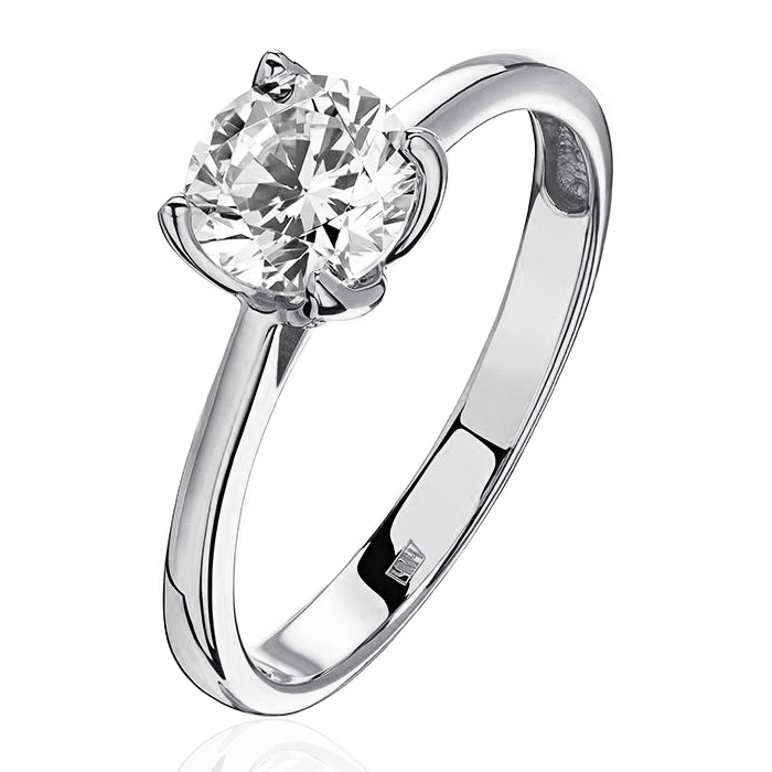 Кольцо из белого золота 585 пробы с бриллиантом 01К6214939-Л