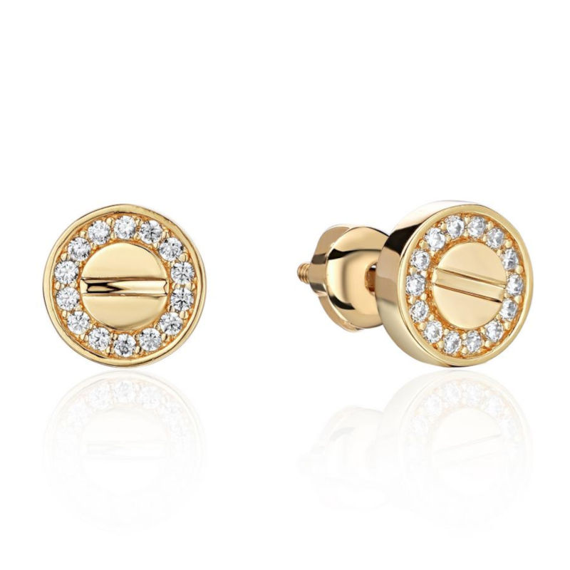 Серьги из желтого золота 585 пробы с бриллиантами 01С6314618-17