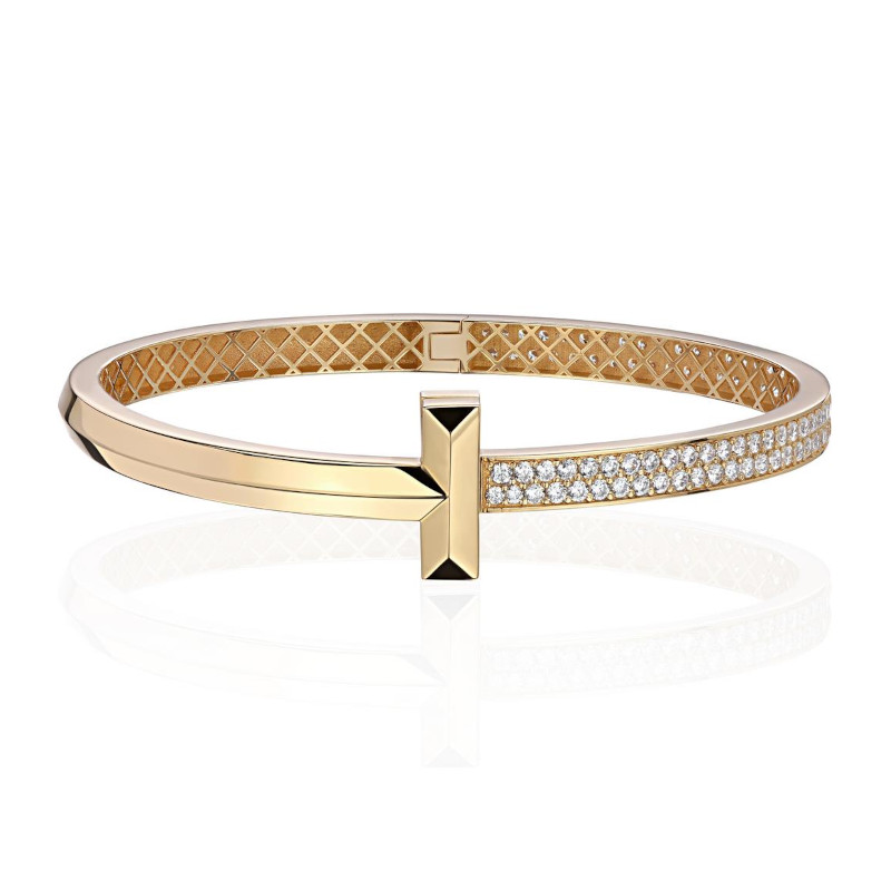 Браслет из желтого золота 375 пробы с фианитами 01Б133260S