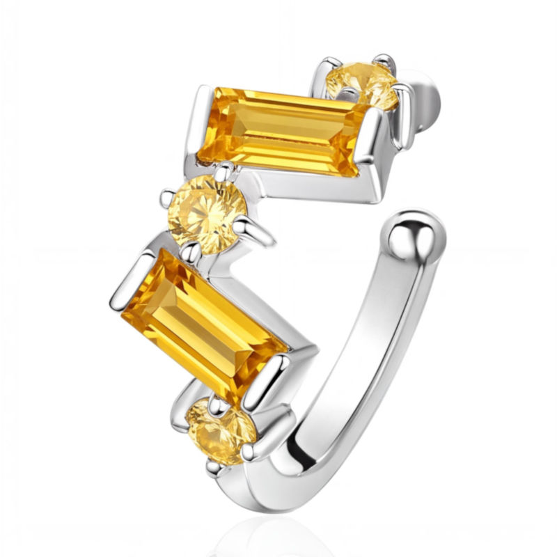 Серьга Одиночная из белого золота 585 пробы с сапфирами 01С5217287-2