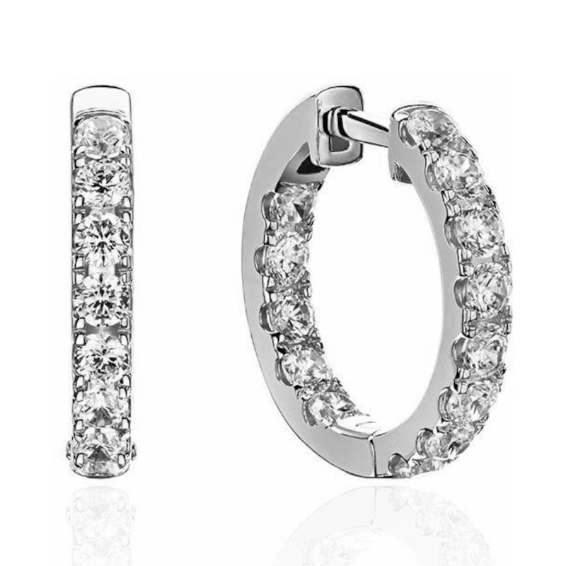 Серьги из платины 585 пробы с фианитами 01С1915052-585