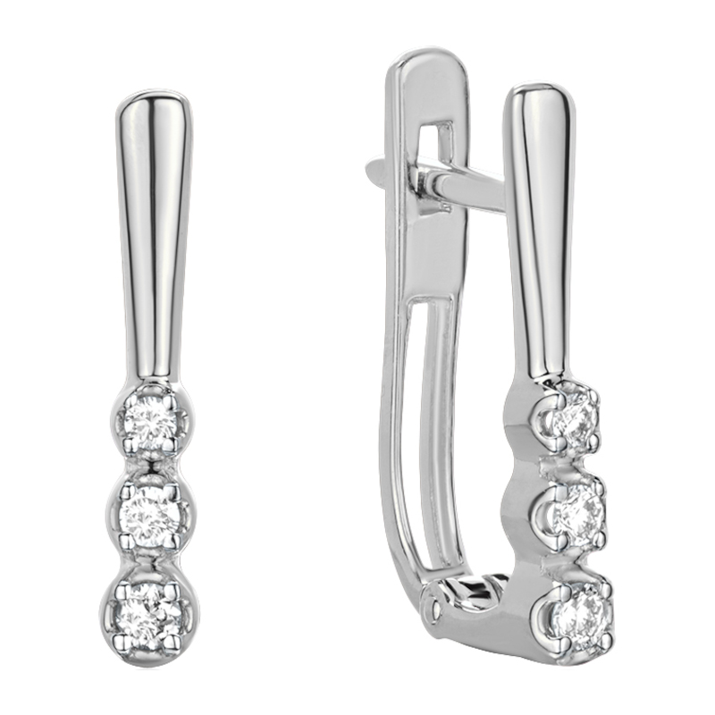 Серьги из белого золота 585 пробы с бриллиантами 01С6215727