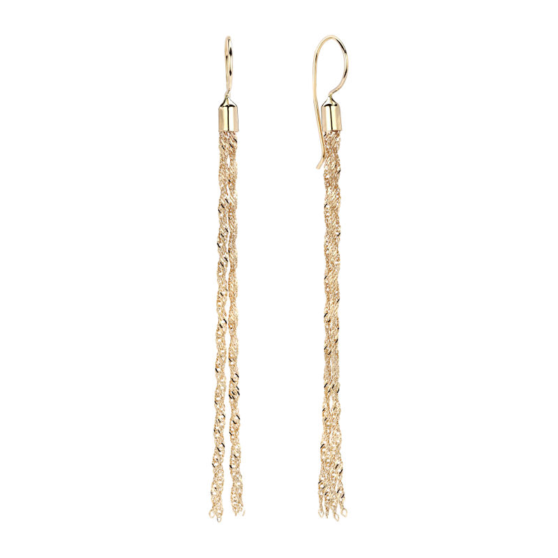 Серьги из желтого золота 585 пробы без вставок 01С734560