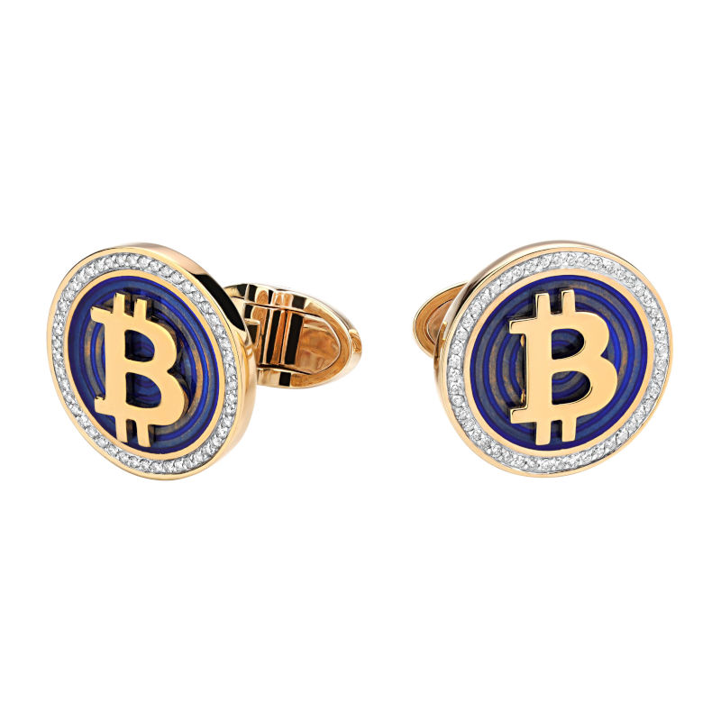 Запонки из желтого золота 585 пробы с эмалью и бриллиантами 01Н630281Э Запонки из желтого золота 585 пробы с эмалью и бриллиантами 01Н630281Э