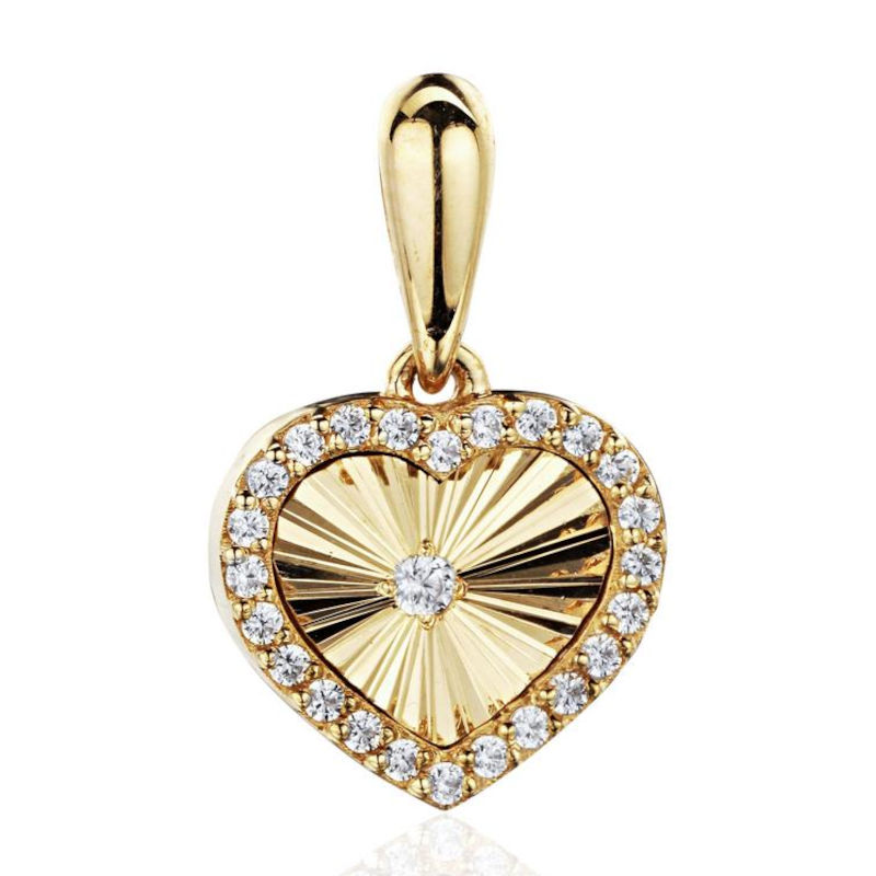 Подвеска "Сердце" из желтого золота 585 пробы с бриллиантами 01П6315086-17