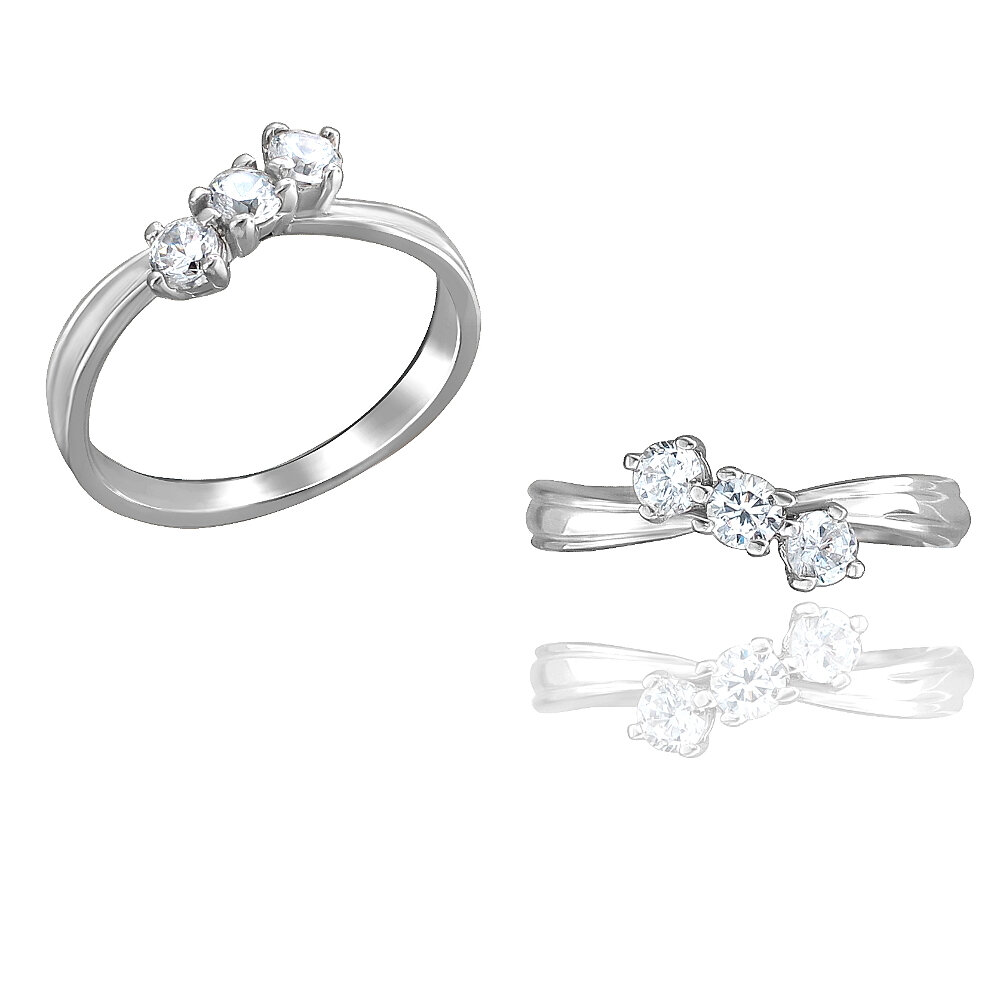 Кольцо из серебра 925 пробы с фианитами 01К153856