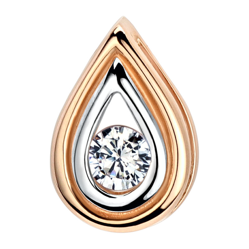 Подвеска из красного золота 585 пробы с фианитом 01П117565Р