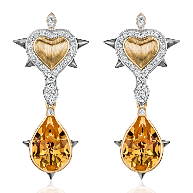 Серьги из желтого золота 585 пробы 01С6315827ЧР-3