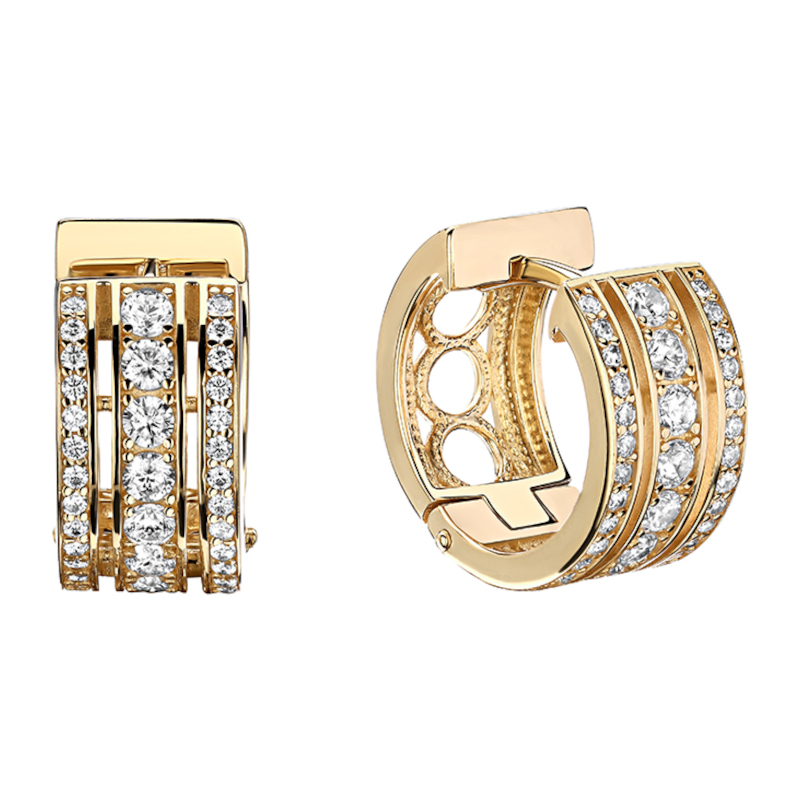 Серьги из желтого золота 585 пробы с фианитами 01С1313752 Серьги из желтого золота 585 пробы с фианитами 01С1313752