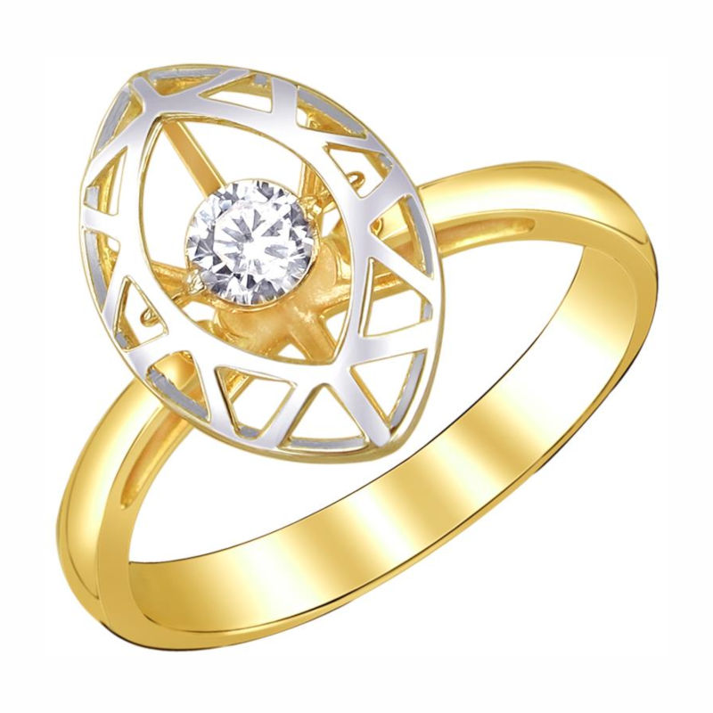 Кольцо из желтого золота 585 пробы с фианитами 01К1371062