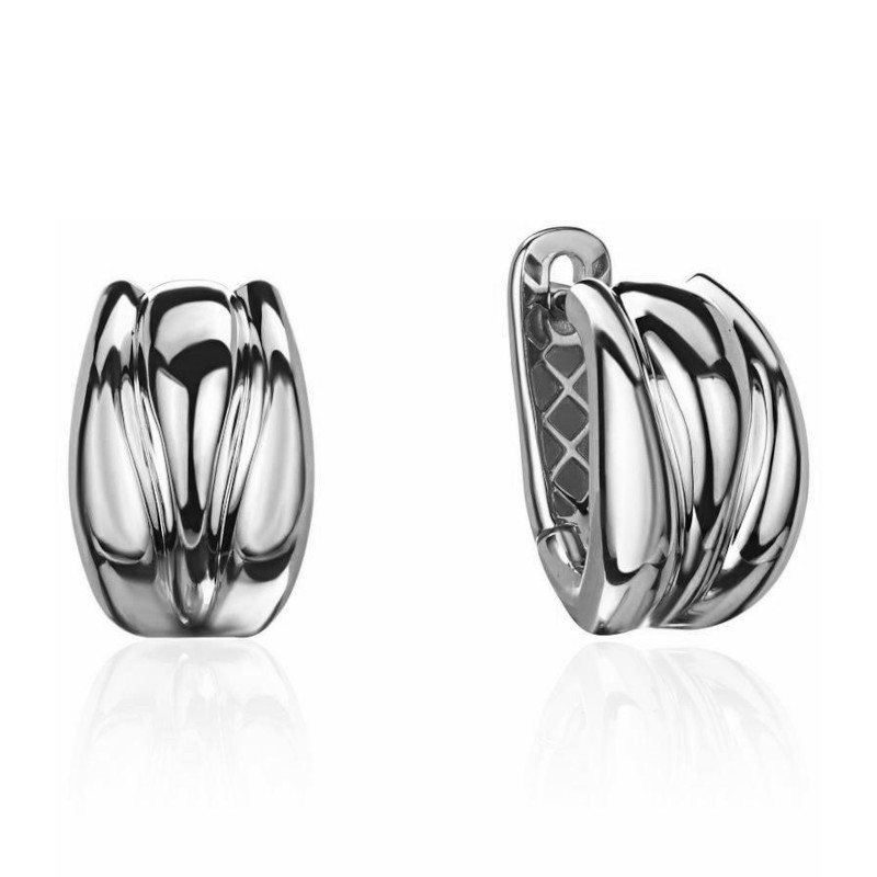 Серьги из платины 585 пробы без вставок 01С0916746-585