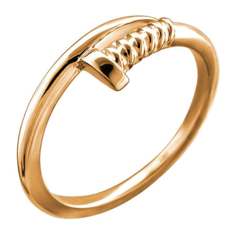 Кольцо "Гвоздь" из красного золота 585 пробы без вставок 01К0113069