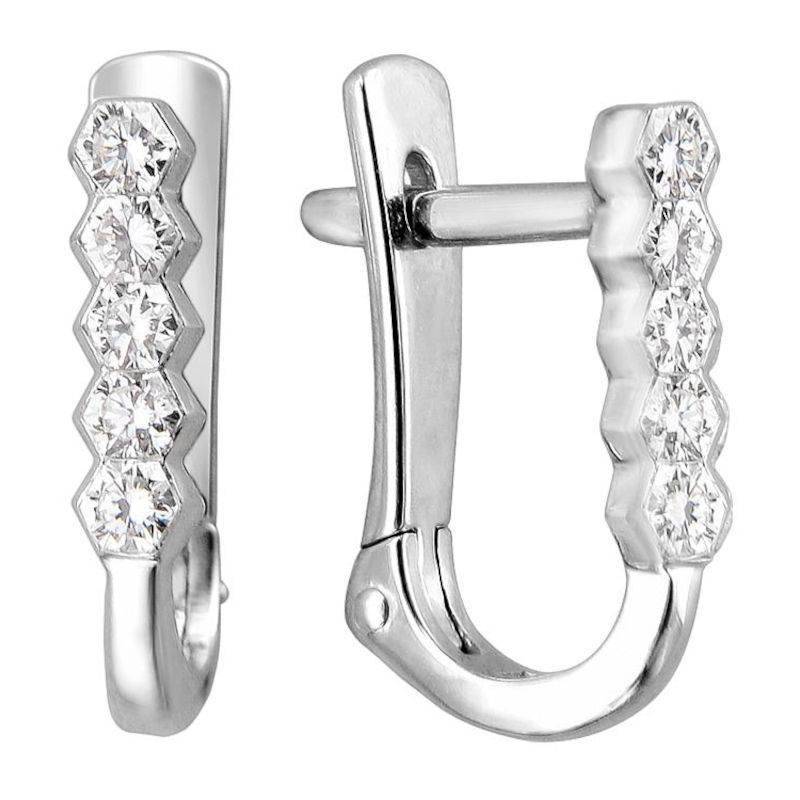 Серьги из платины 585 пробы с бриллиантами 01С6912608Z-585