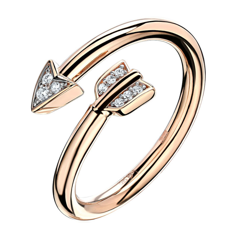 Кольцо из красного золота 585 пробы с фианитами 01К1114064Р