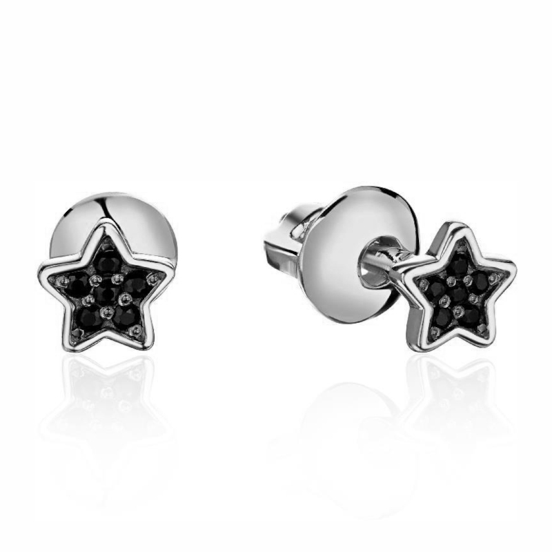 Серьги из белого золота 585 пробы с фианитами 01С2214216ЧР-1 Серьги из белого золота 585 пробы с фианитами 01С2214216ЧР-1
