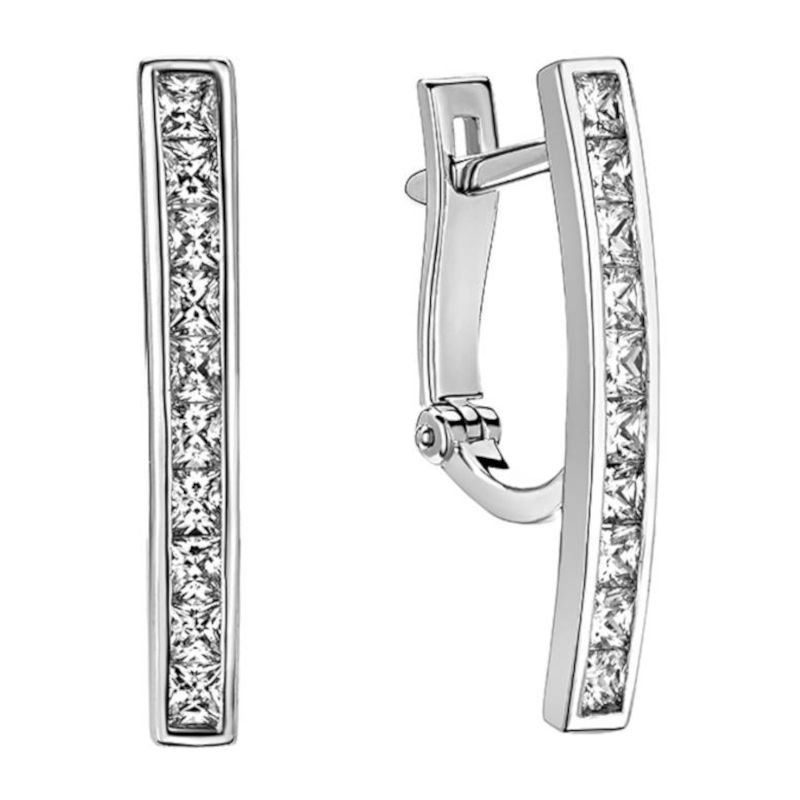 Серьги из белого золота 585 пробы с фианитами 01С1211653 Серьги из белого золота 585 пробы с фианитами 01С1211653