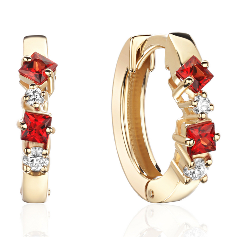 Серьги из желтого золота 585 пробы с сапфирами и бриллиантами 01С6315500-3