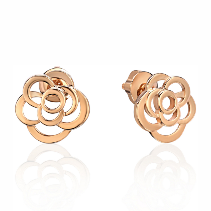 Серьги из красного золота 585 пробы без вставок 01С0114688