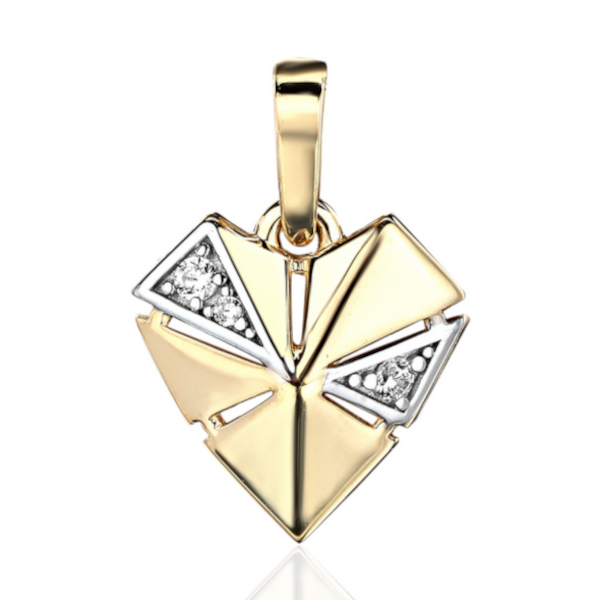 Подвеска "Сердце" из желтого золота 585 пробы с фианитами 01П1314712Р