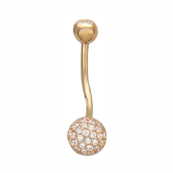 Пирсинг из красного золота 585 пробы с фианитами 01И110060