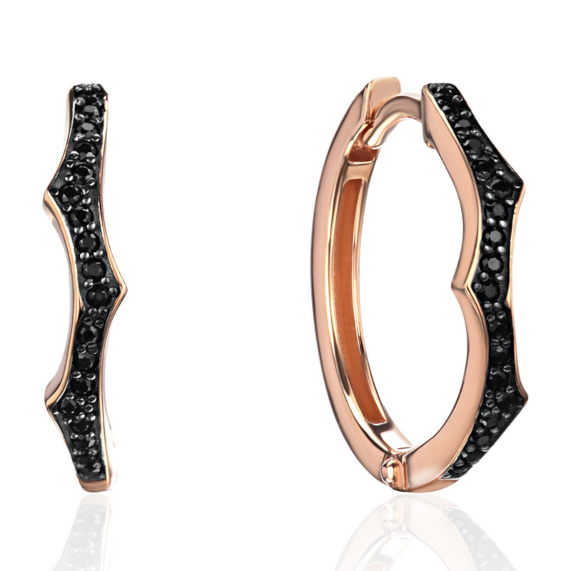 Серьги из красного золота 585 пробы с фианитами 01С2115073ЧР-1