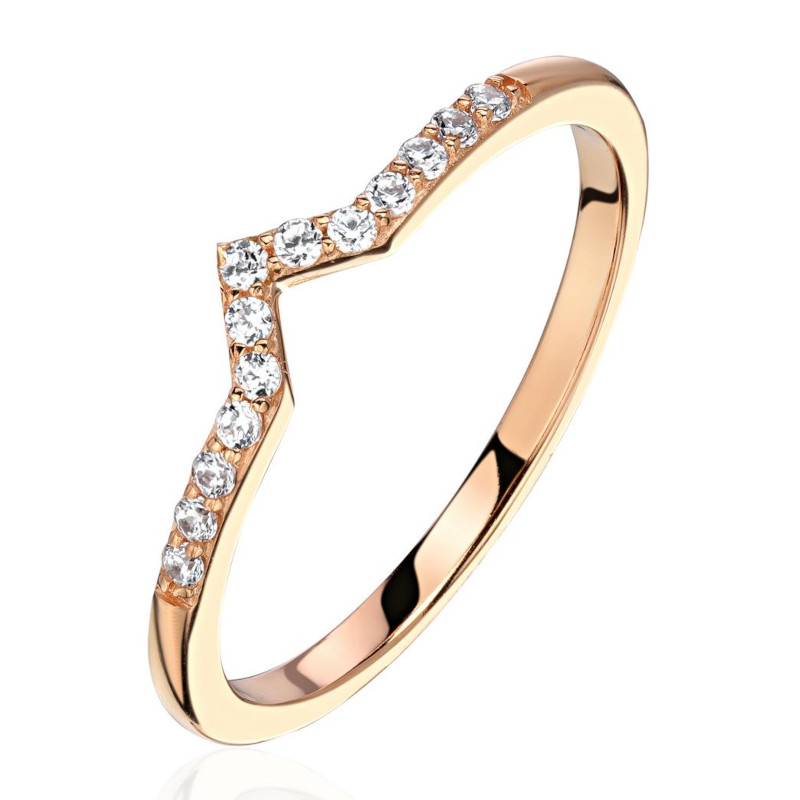 Кольцо из красного золота 375 пробы с фианитами 01К1115938S