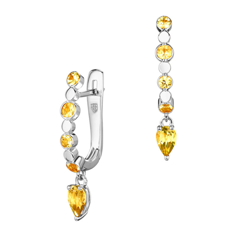 Серьги из белого золота 585 пробы 01С5216552-4