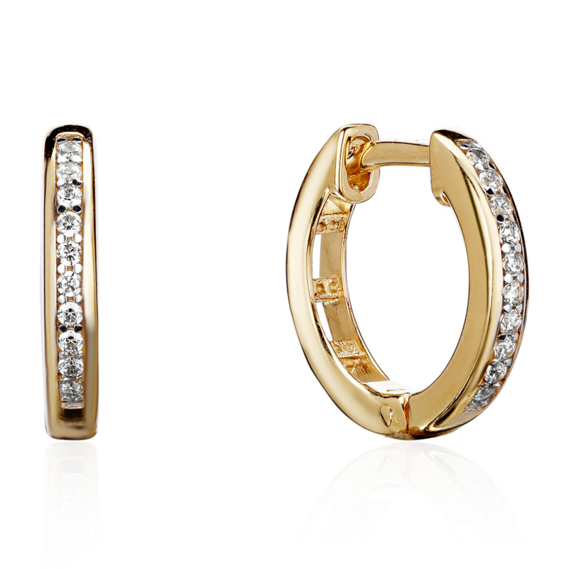 Серьги из желтого золота 585 пробы с фианитами 01С1314391Р