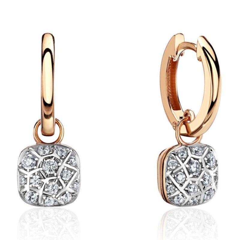 Серьги из красного золота 375 пробы с фианитами 01С1115079S