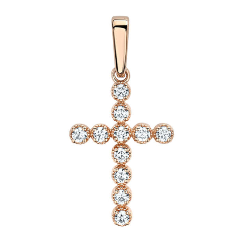 Подвеска из красного золота 585 пробы с фианитами 01Р111120