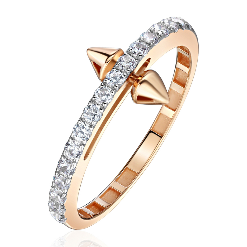 Кольцо из красного золота 585 пробы с фианитами 01К1116950Р