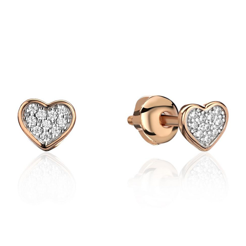 Серьги из красного золота 375 пробы с фианитами 01С1114218SР
