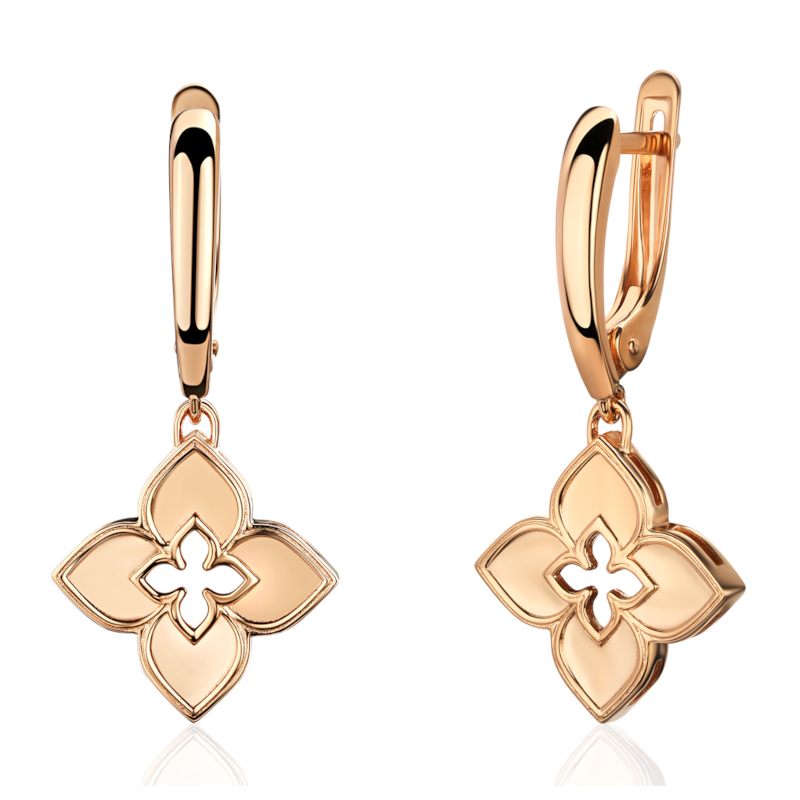 Серьги из красного золота 585 пробы без вставок 01С0115581