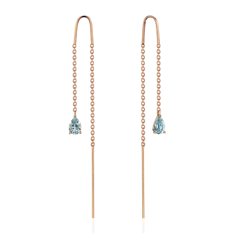 Серьги из красного золота 585 пробы с топазами 01С3115416-1