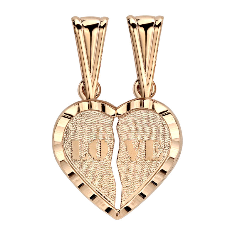 Подвеска "Сердце" из красного золота 585 пробы без вставок 01П710255