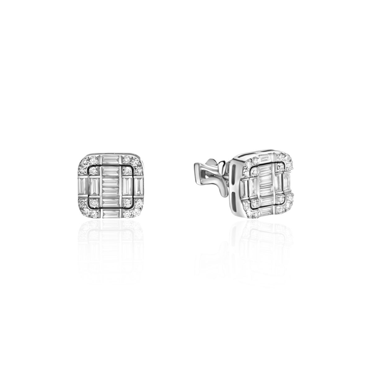 Серьги из платины 585 пробы с бриллиантами 01С6915334-585