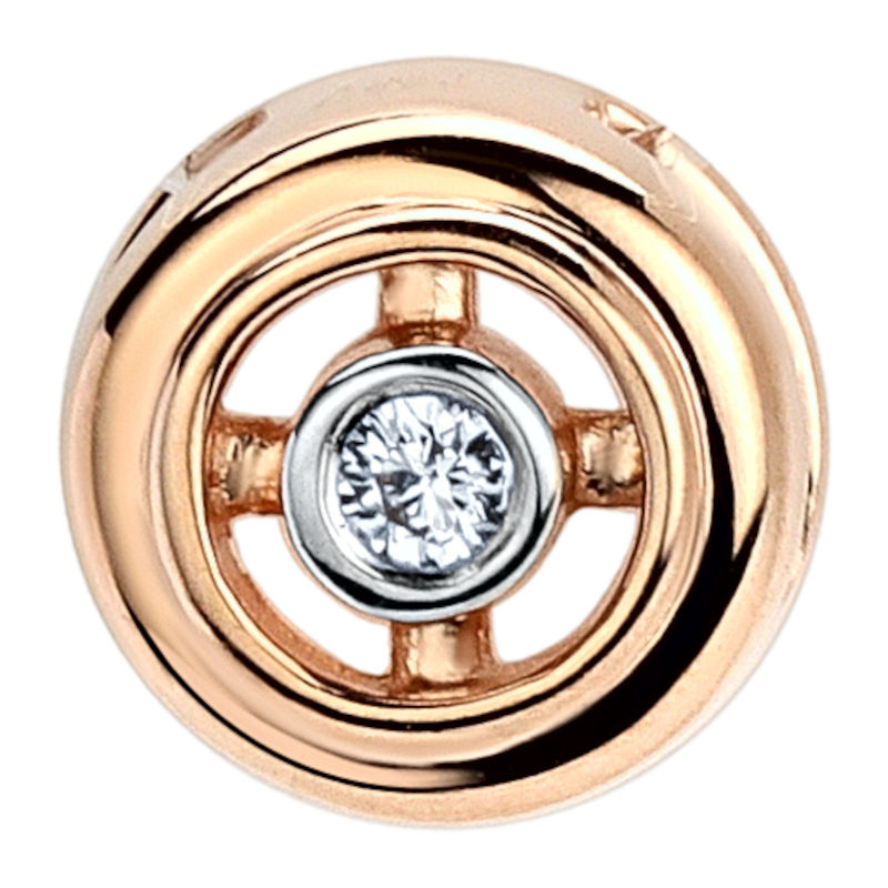 Подвеска из красного золота 585 пробы с бриллиантом 01П617580