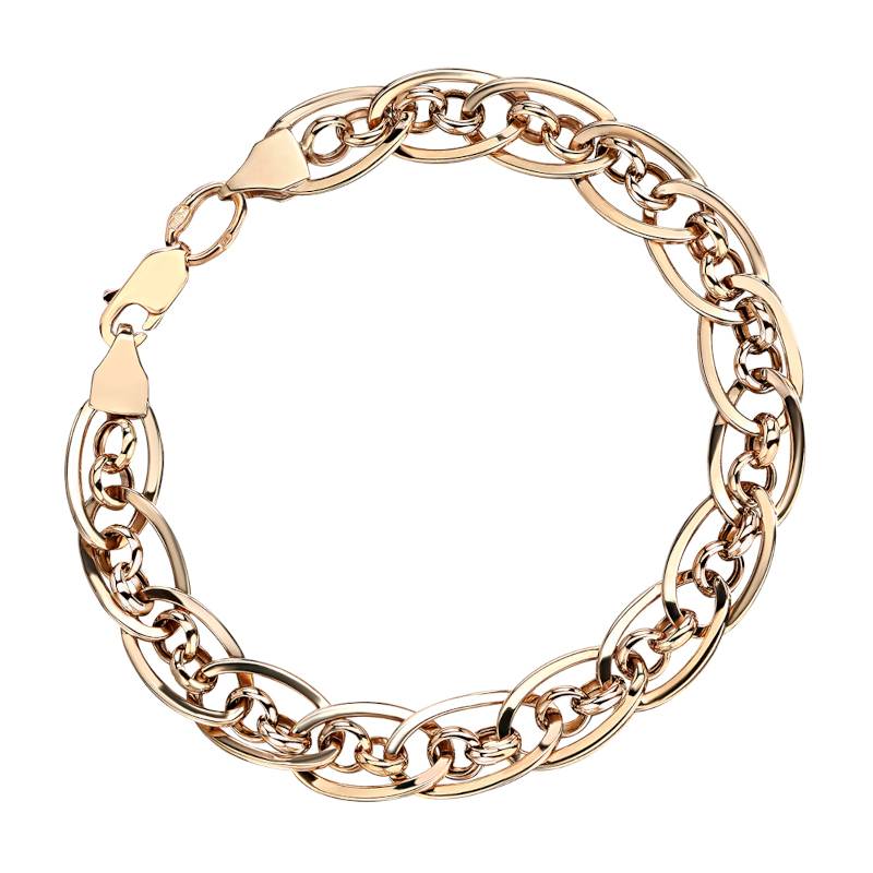 Браслет из красного золота 585 пробы без вставок 01Б012980