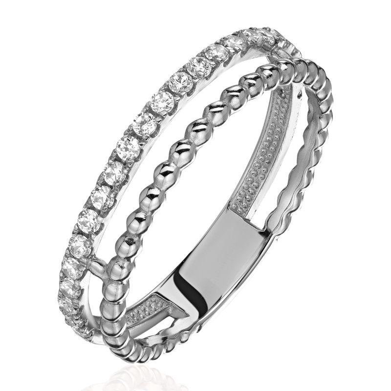 Кольцо из белого золота 585 пробы с бриллиантами 01К6214821-17