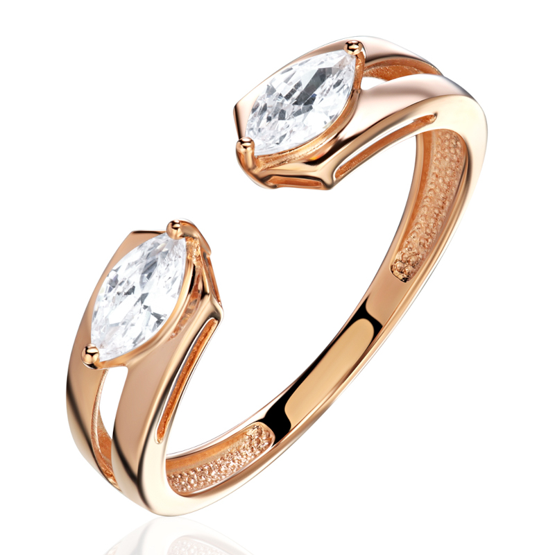 Кольцо из красного золота 585 пробы с фианитами 01К1115671